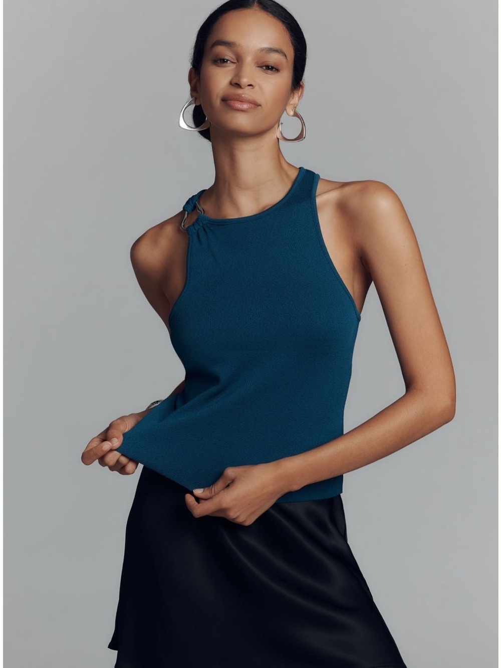 By Anthropologie Cut-In Sweater Tank-DEEP OCEAN